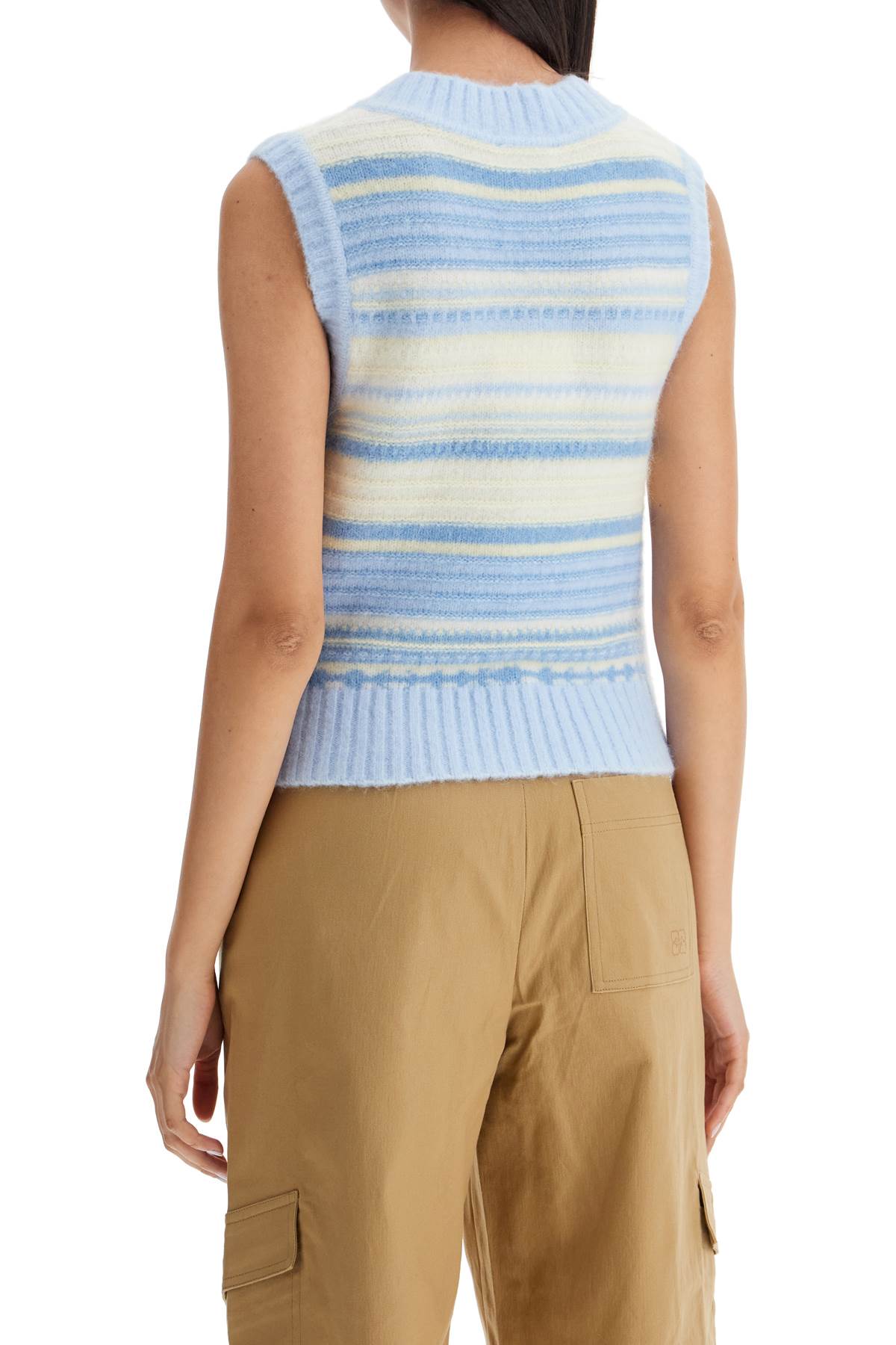 Ganni "soft striped knit vest with a comfortable - VivaceVenus