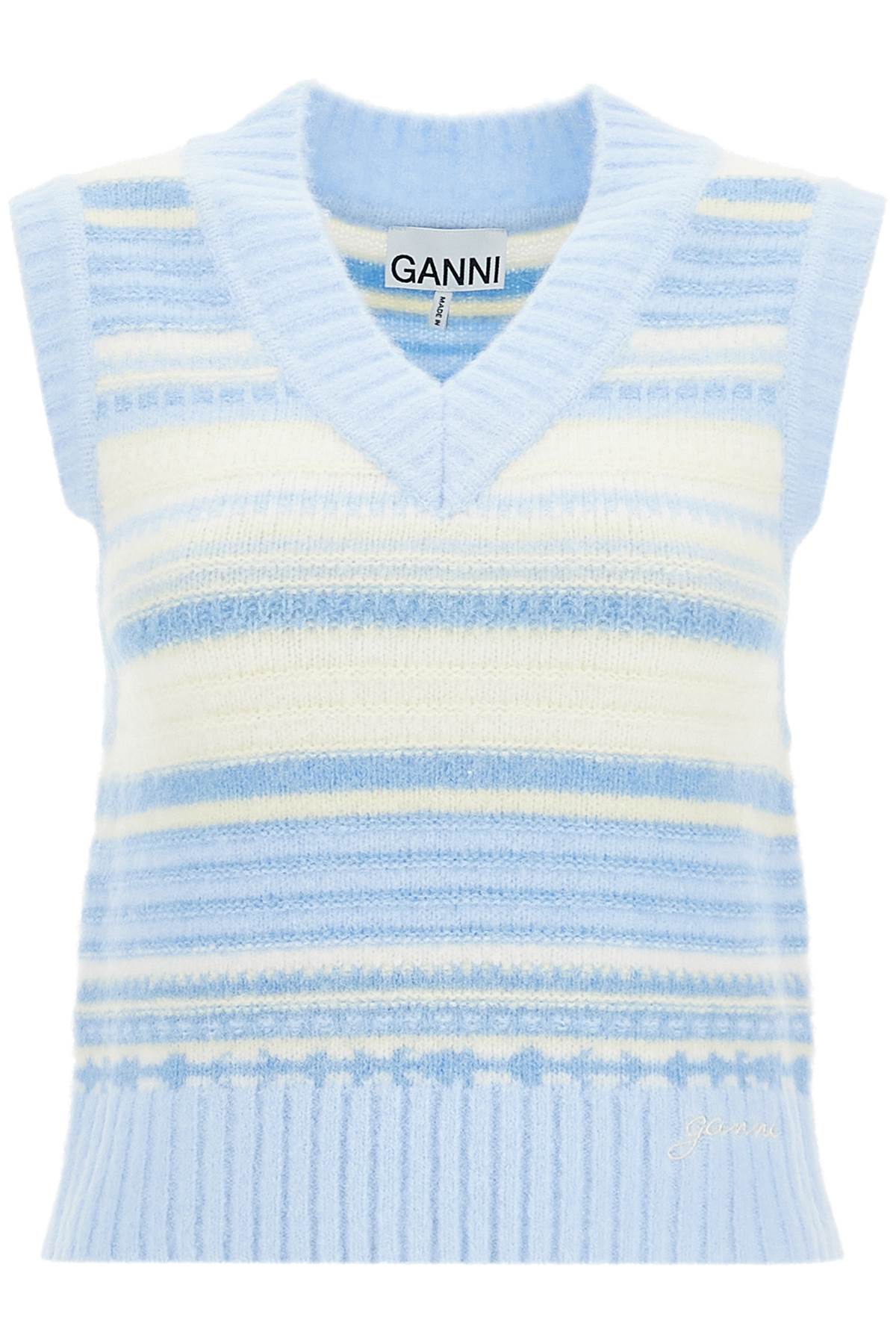 Ganni "soft striped knit vest with a comfortable - VivaceVenus