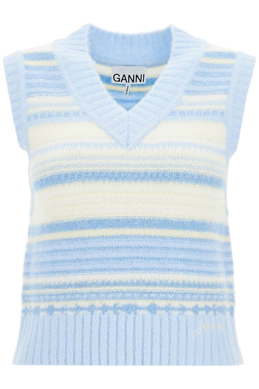 Ganni "soft striped knit vest with a comfortable - VivaceVenus