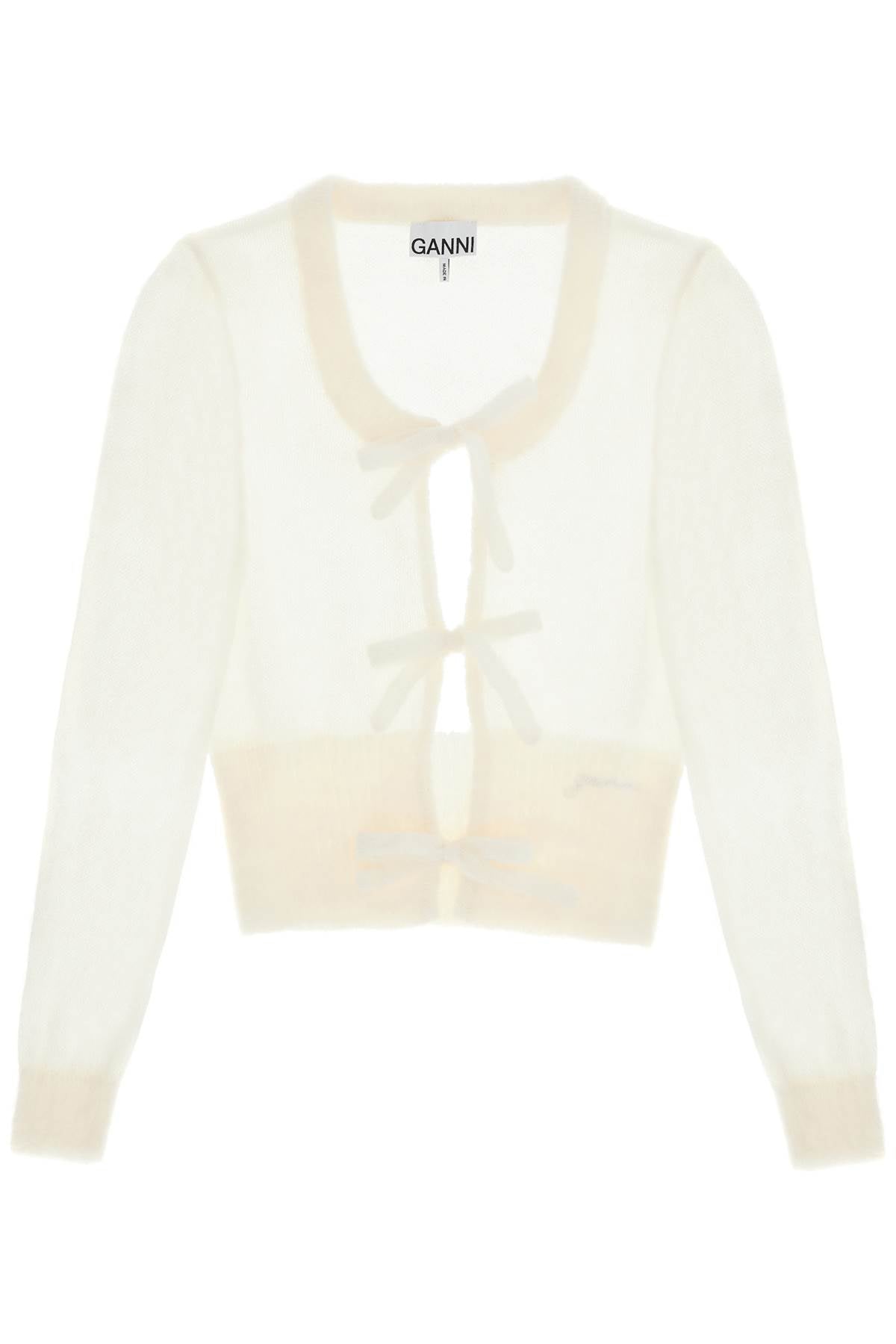 Ganni mohair cardigan with bow accents - VivaceVenus