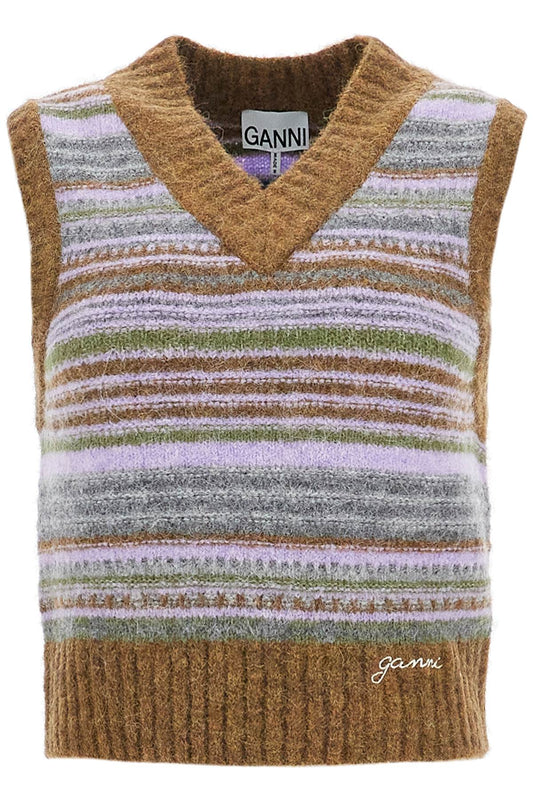 Ganni 'soft striped knit vest with a comfortable - VivaceVenus