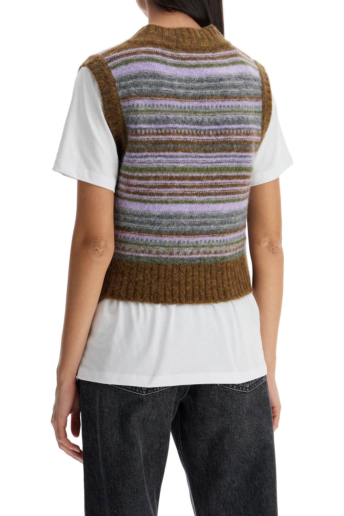 Ganni 'soft striped knit vest with a comfortable - VivaceVenus