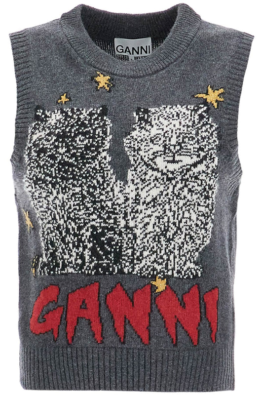 Ganni 'graphic cats knit vest for - VivaceVenus