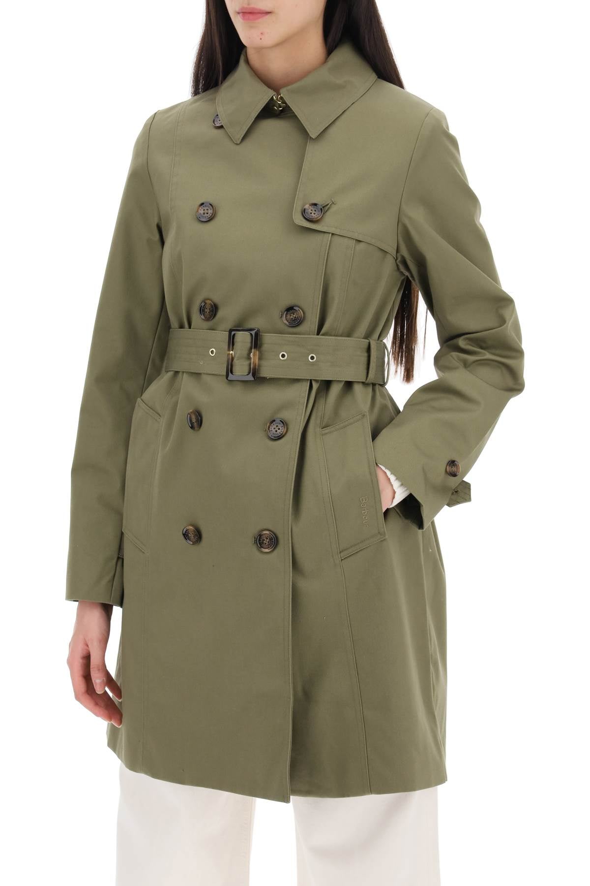 Barbour double-breasted trench coat for - VivaceVenus