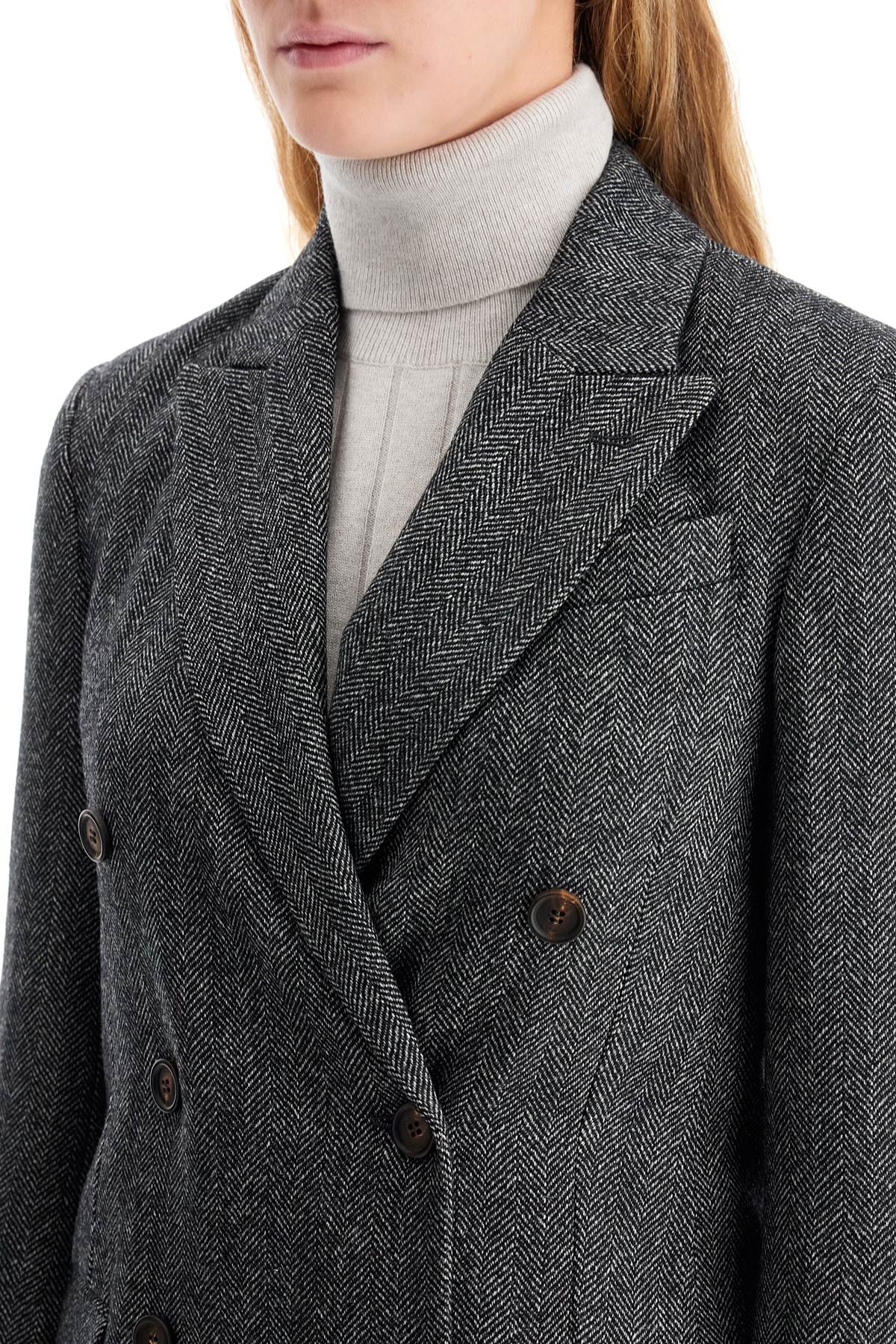 Brunello Cucinelli 'chevron wool carded techno jacket' - VivaceVenus