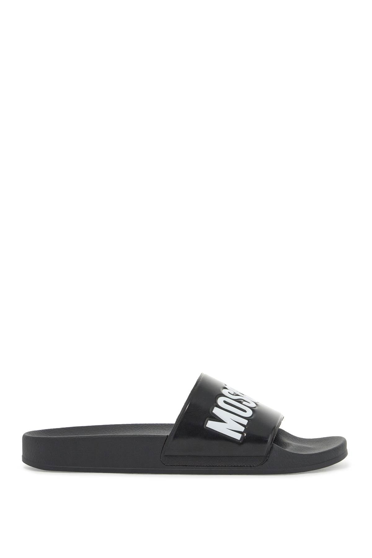 Moschino rubber slides with logo branding - VivaceVenus