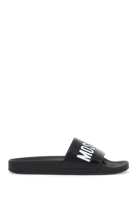 Moschino rubber slides with logo branding - VivaceVenus