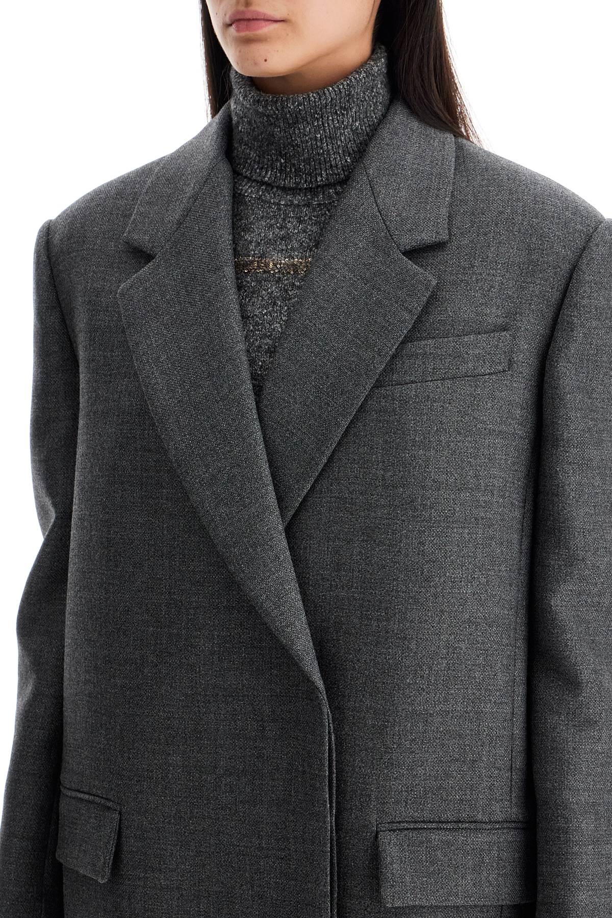 Brunello Cucinelli woolen overcoat in canvas fabric - VivaceVenus