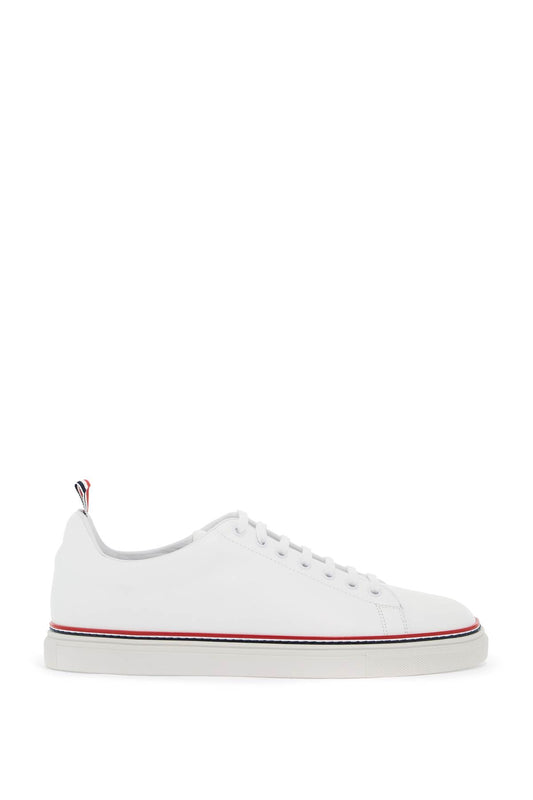 Thom Browne smooth leather sneakers with tricolor detail. - VivaceVenus