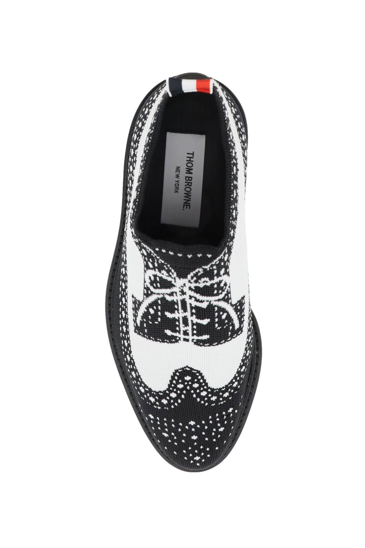 Thom Browne longwing brogue loafers in trompe l'oeil knit