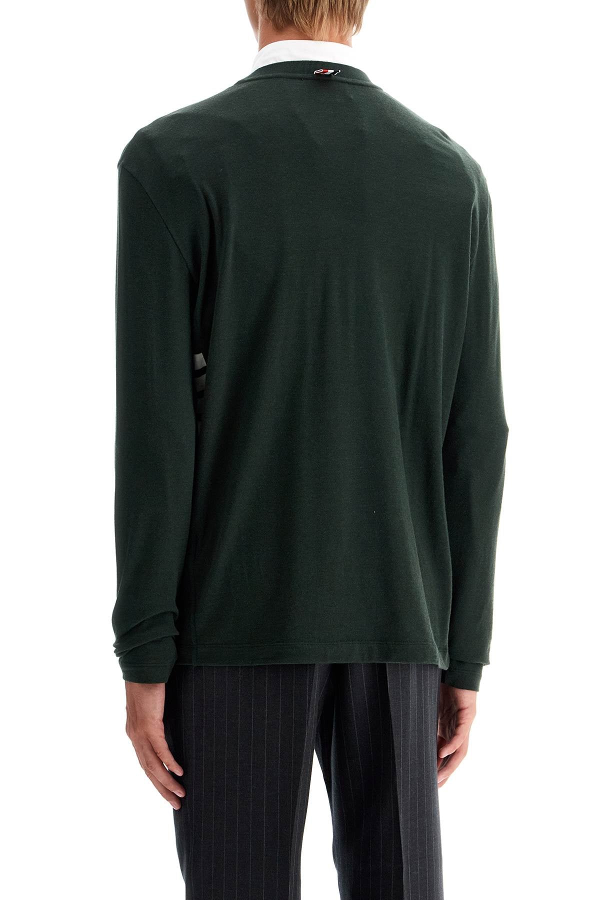 Thom Browne long-sleeved wool jersey t-shirt for men - VivaceVenus