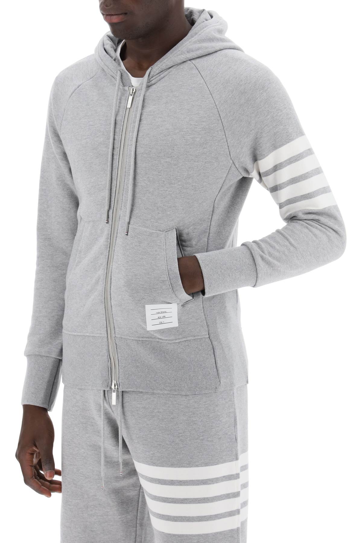 Thom Browne 4-bar zip-up hoodie