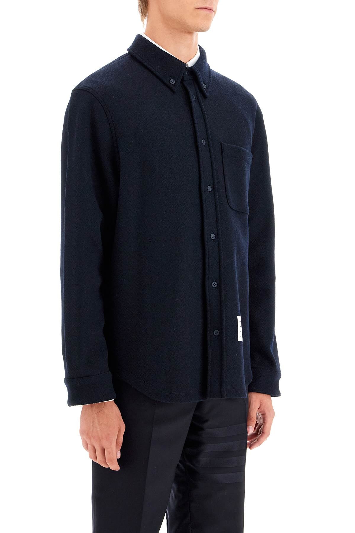 Thom Browne herringbone wool blend overshirt - VivaceVenus