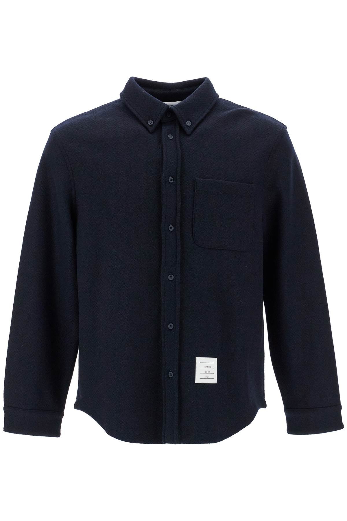 Thom Browne herringbone wool blend overshirt - VivaceVenus