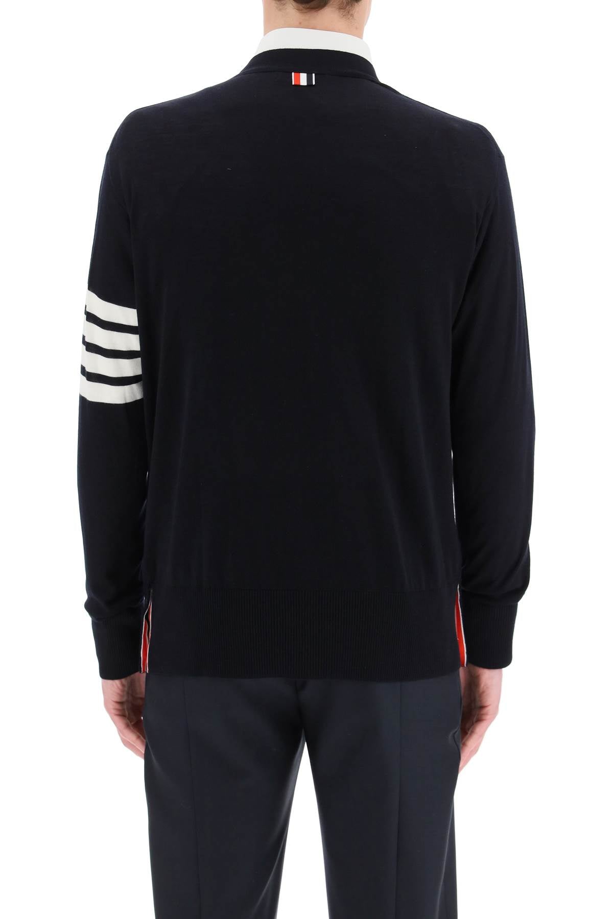 Thom Browne merino wool 4-bar cardigan - VivaceVenus