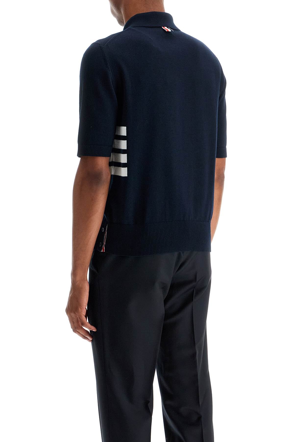 Thom Browne 4-bar knit polo shirt - VivaceVenus