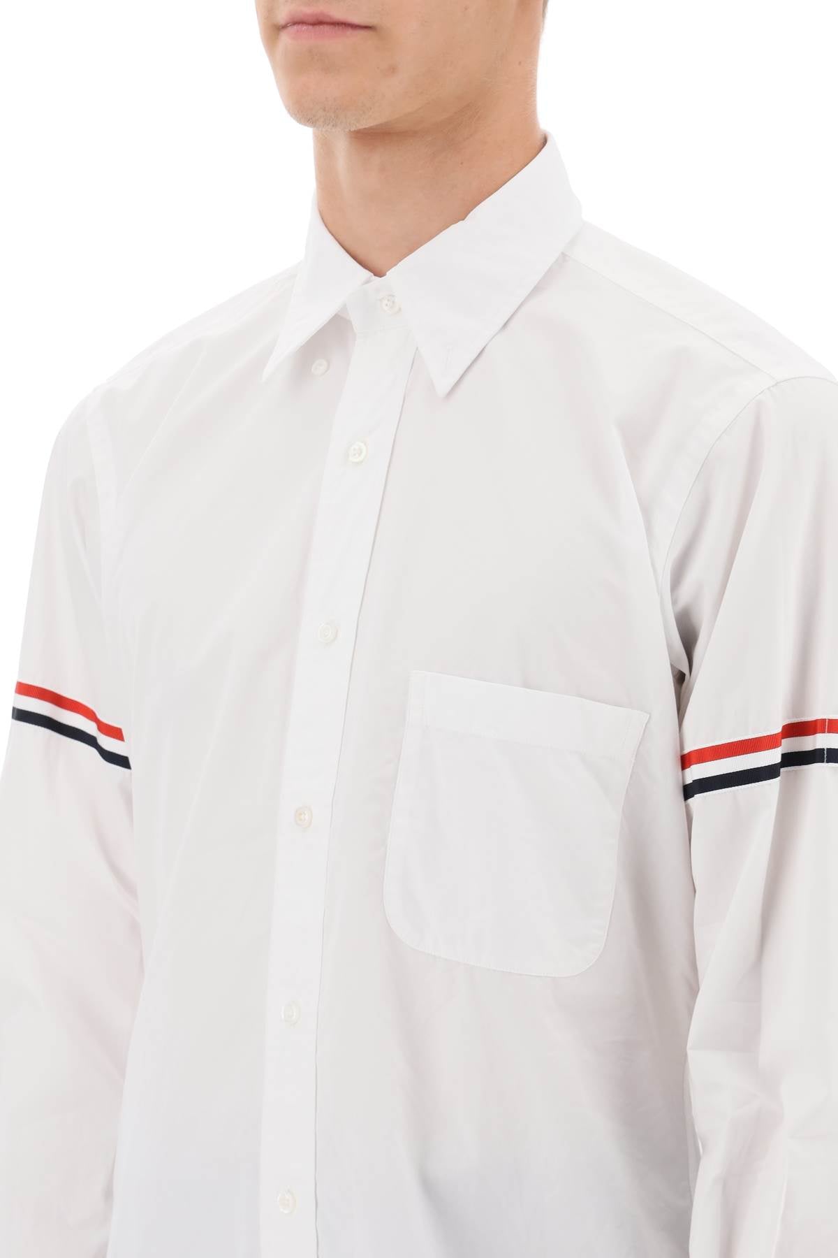 Thom Browne oxford button-down shirt with rwb armbands - VivaceVenus