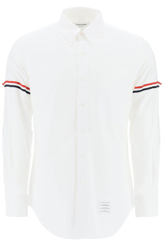 Thom Browne oxford button-down shirt with rwb armbands