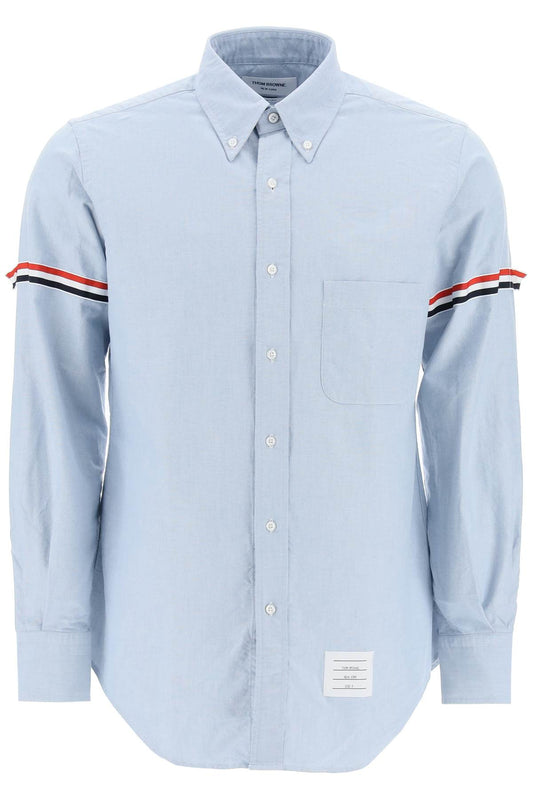 Thom Browne oxford button-down shirt with rwb armbands