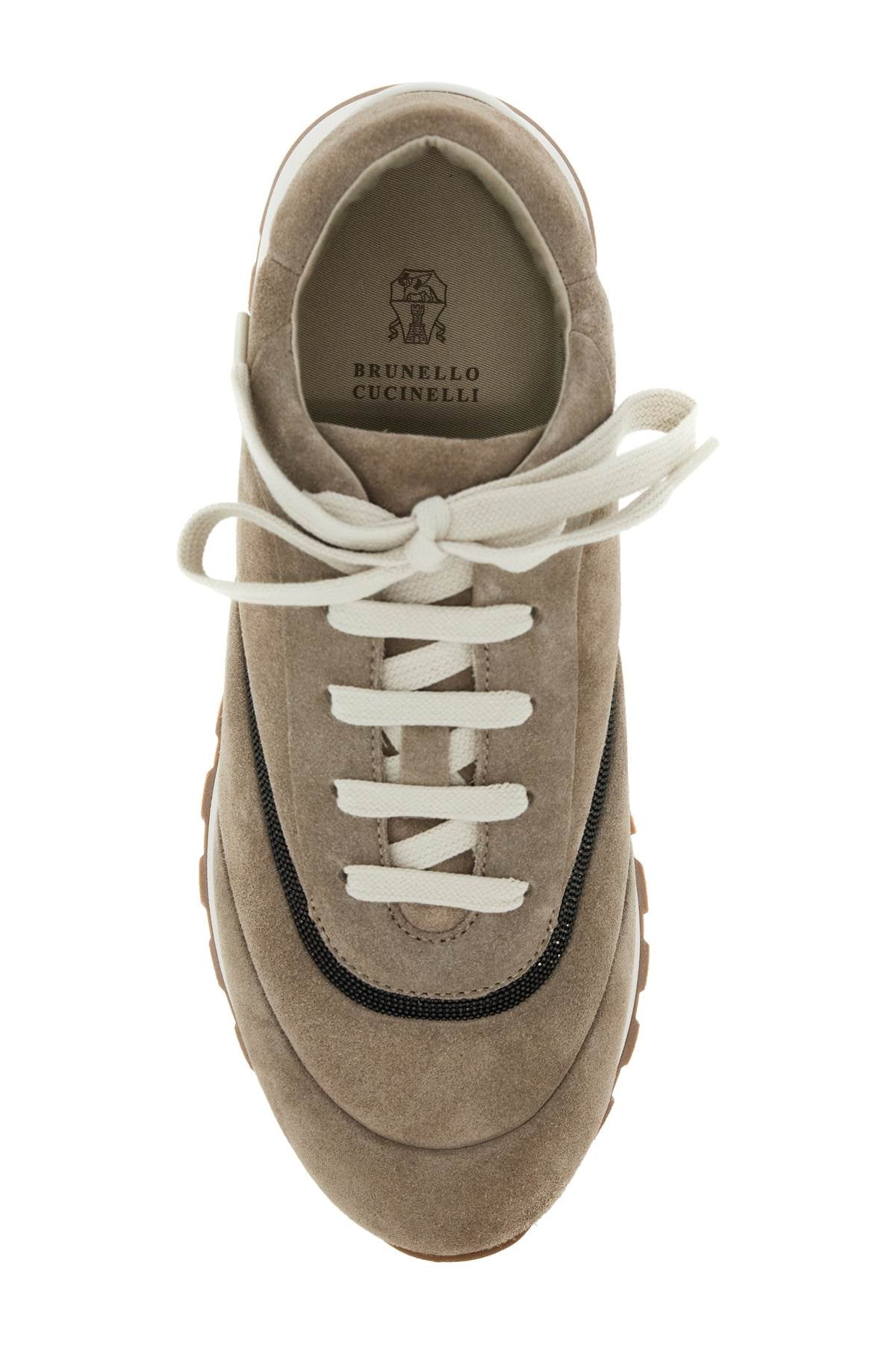 Brunello Cucinelli wool sneakers with precious stripe design - VivaceVenus