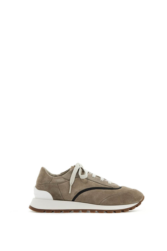 Brunello Cucinelli wool sneakers with precious stripe design - VivaceVenus