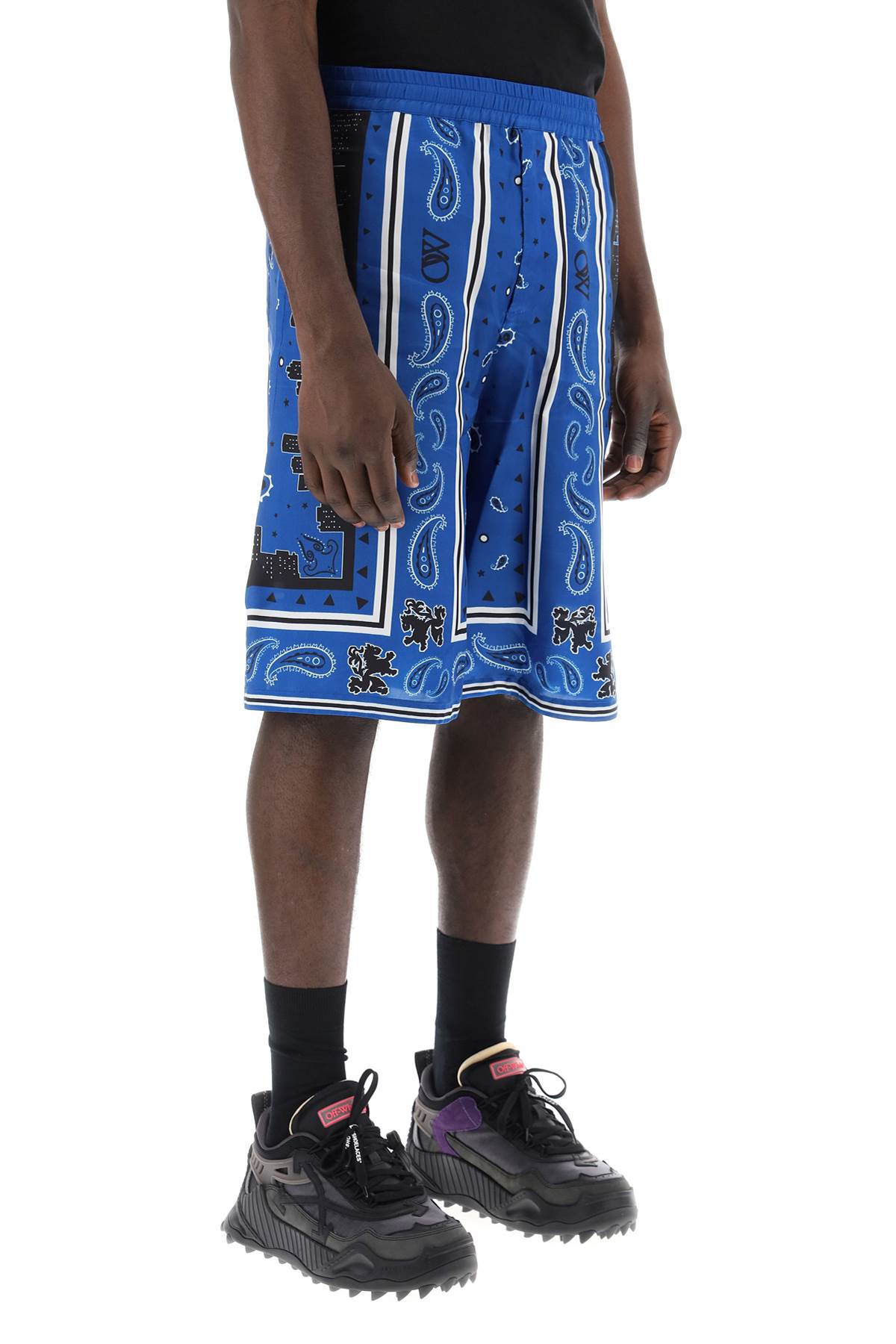 Off-White bermuda shorts with paisley pattern - VivaceVenus