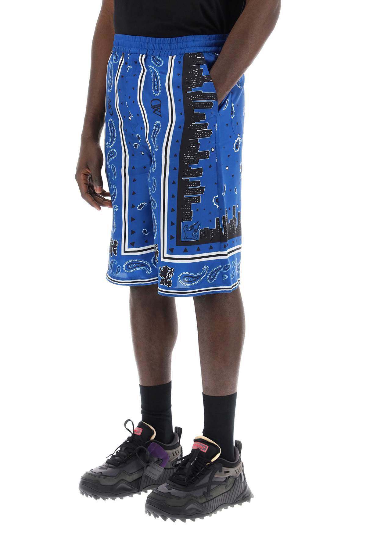 Off-White bermuda shorts with paisley pattern - VivaceVenus