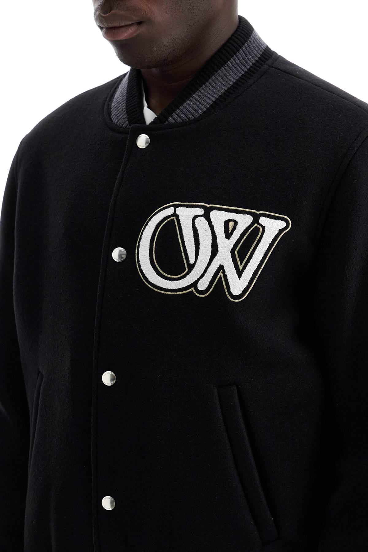 Off-White embroidered lettering varsity - VivaceVenus