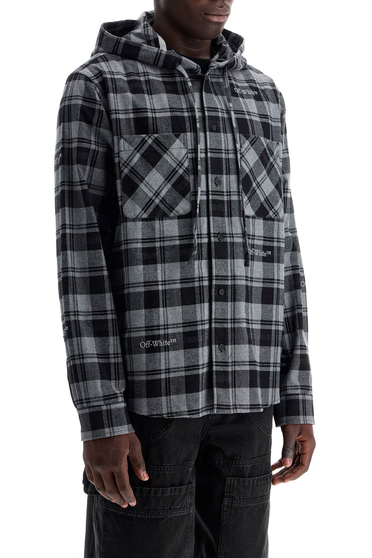 Off White Off-White checked overshirt with hood - VivaceVenus