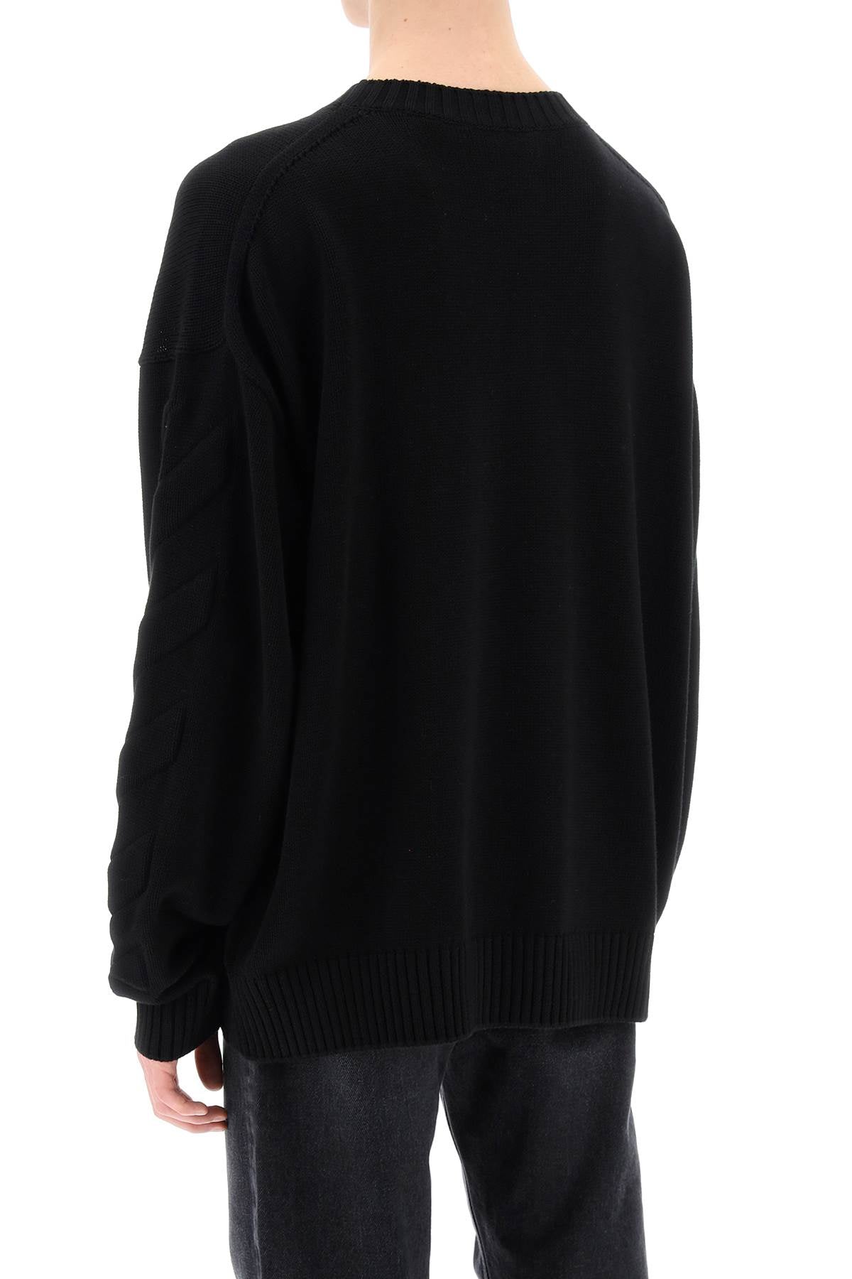 Off-White sweater with embossed diagonal motif - VivaceVenus