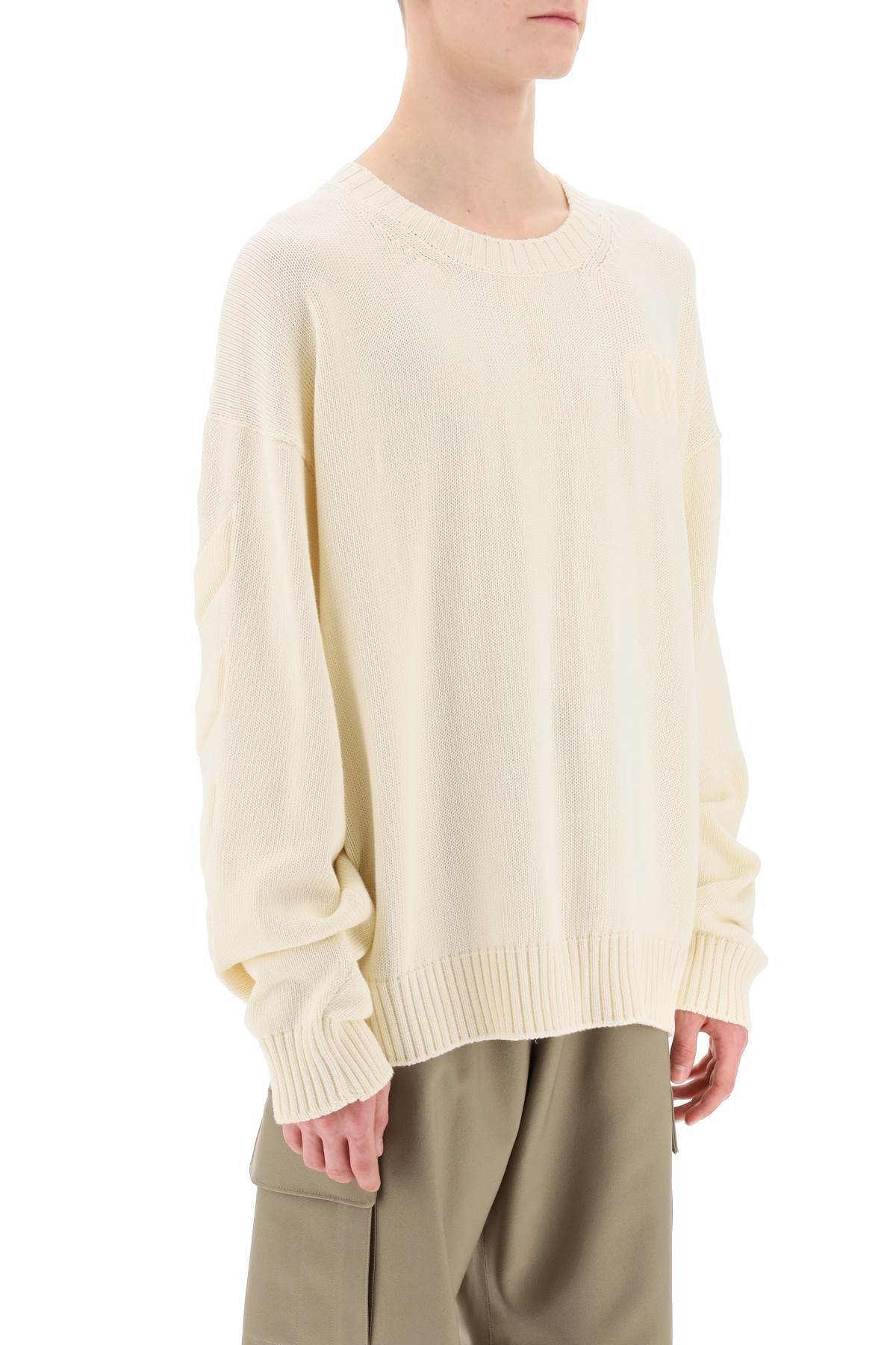 Off-White sweater with embossed diagonal motif - VivaceVenus