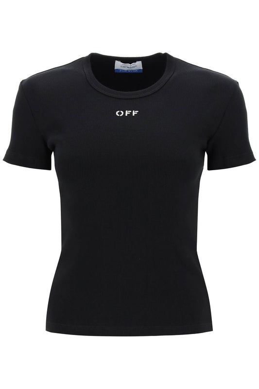 Off White Off-White ribbed t-shirt with off embroidery - VivaceVenus