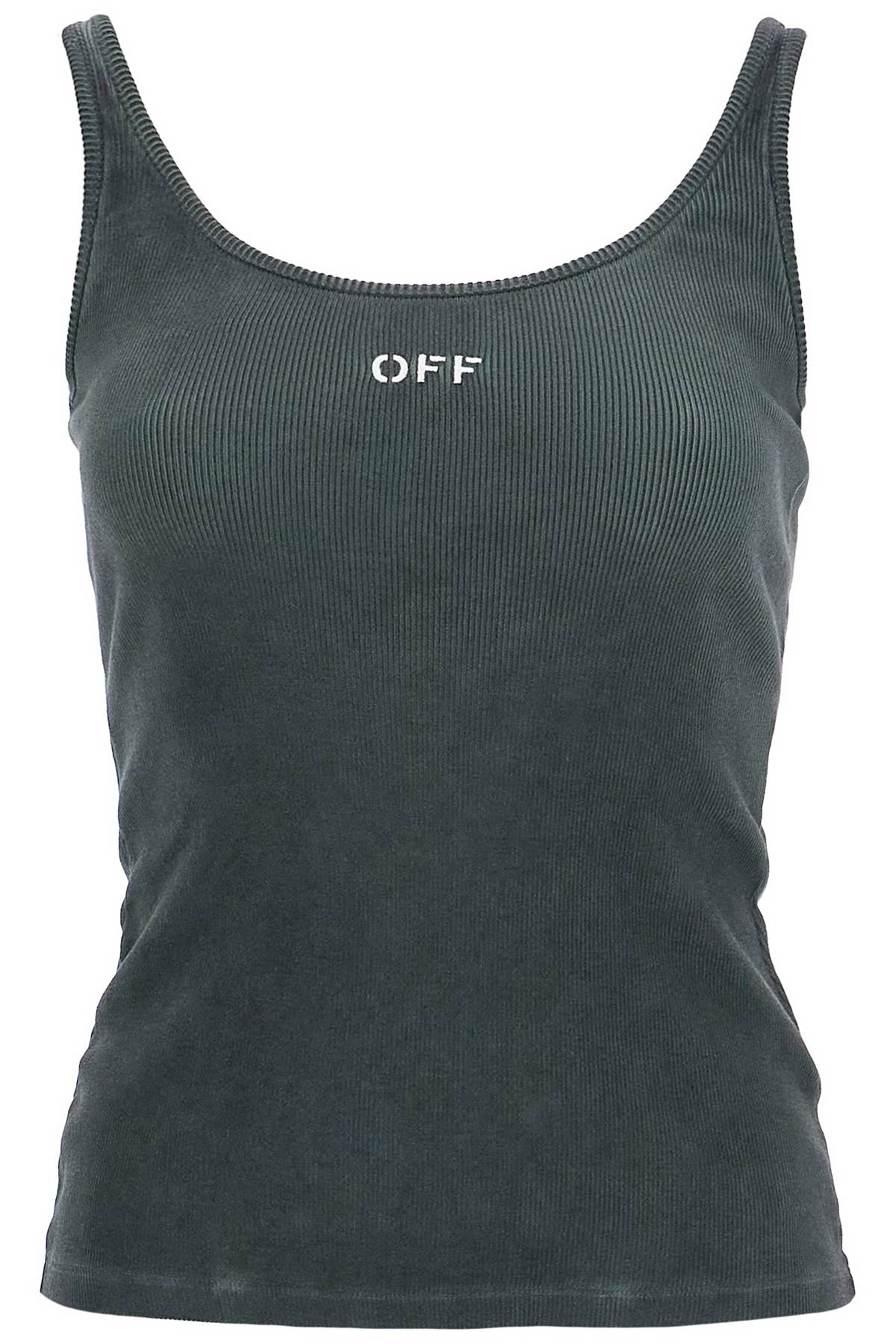 Off White Off-White stretch cotton tank top for women - VivaceVenus