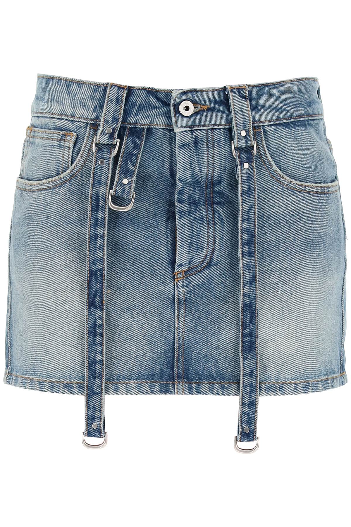 Off-White denim mini skirt with straps - VivaceVenus