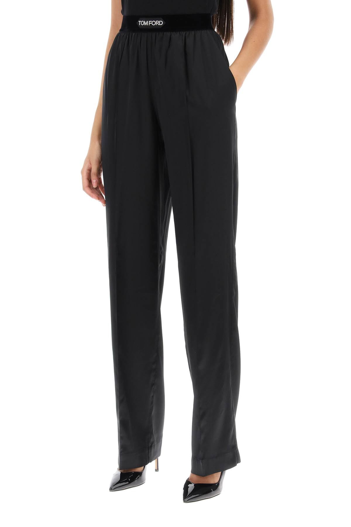 Tom Ford fluid pants in stretch silk satin - VivaceVenus