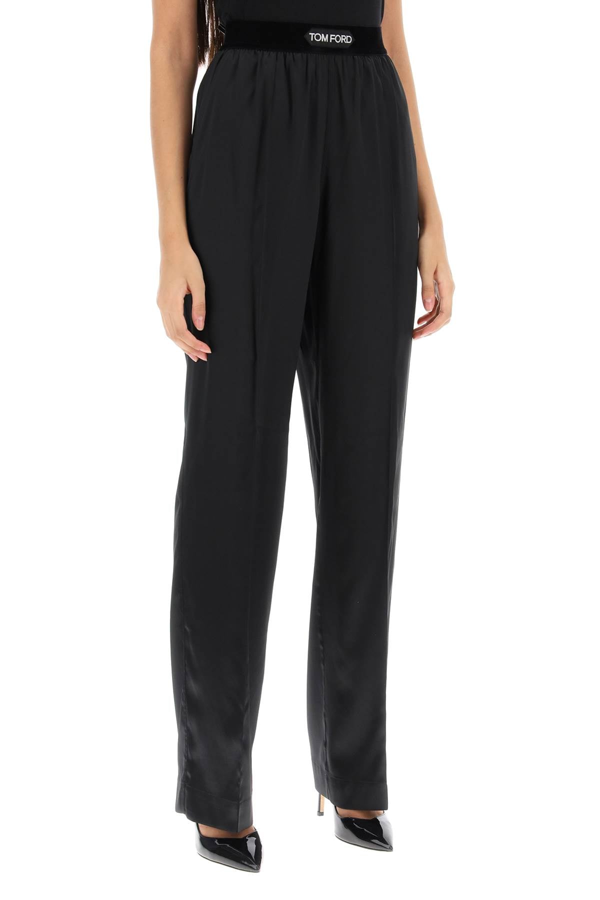 Tom Ford fluid pants in stretch silk satin - VivaceVenus