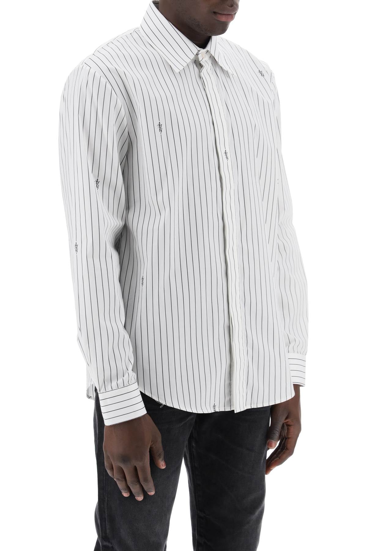 Amiri striped shirt with staggered logo - VivaceVenus