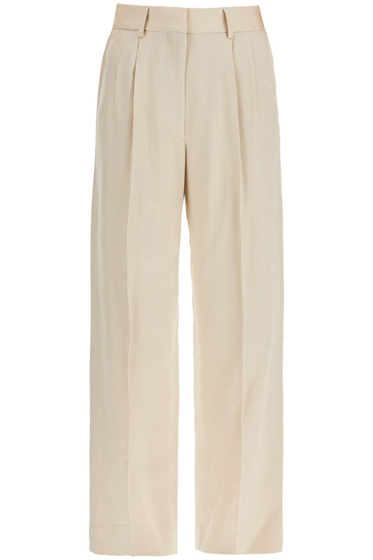 Blaze Milano ivory viscose pants with embroidered pocket