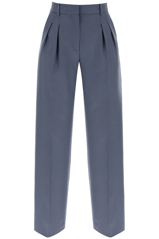 Loulou Studio sbiru double pleat trousers - VivaceVenus