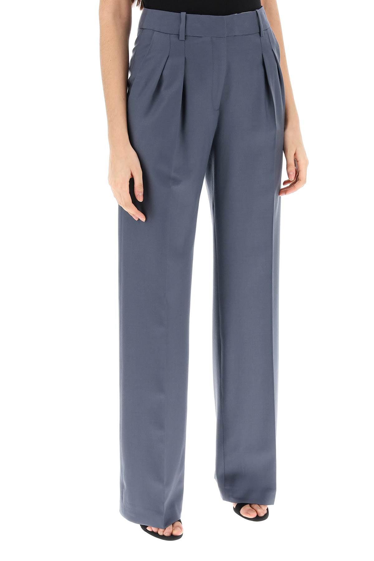 Loulou Studio sbiru double pleat trousers - VivaceVenus