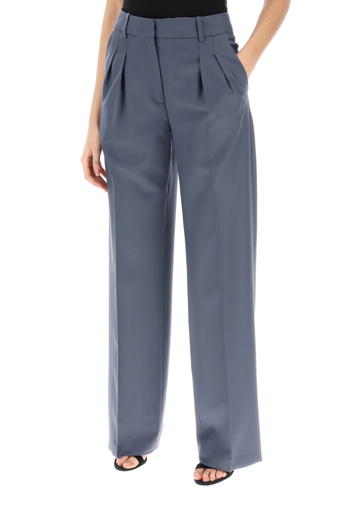 Loulou Studio sbiru double pleat trousers - VivaceVenus