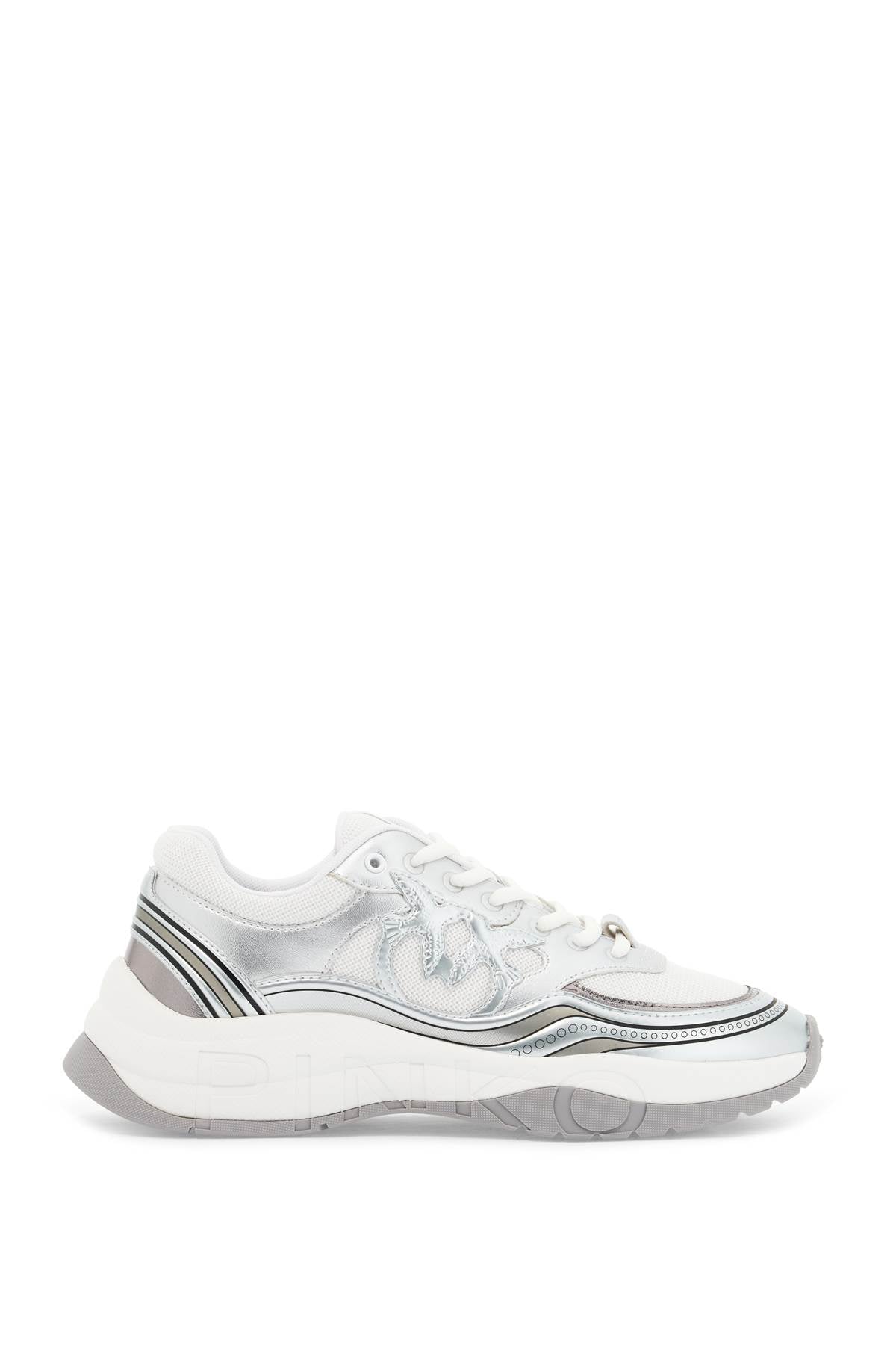 Pinko mesh and metallic faux leather sneakers in - VivaceVenus