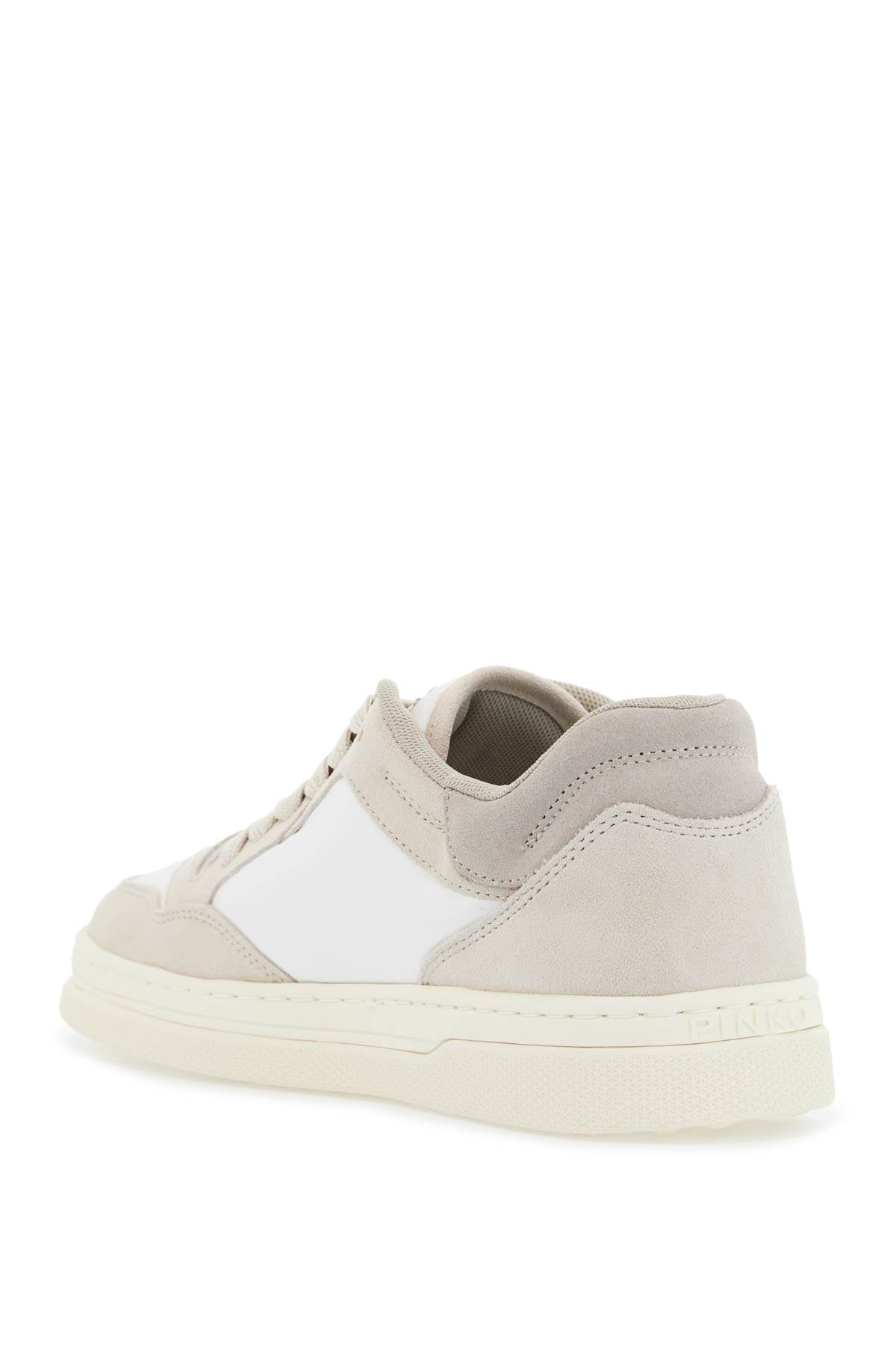 Pinko casual and elegant beige leather sneakers mandy 10 - VivaceVenus