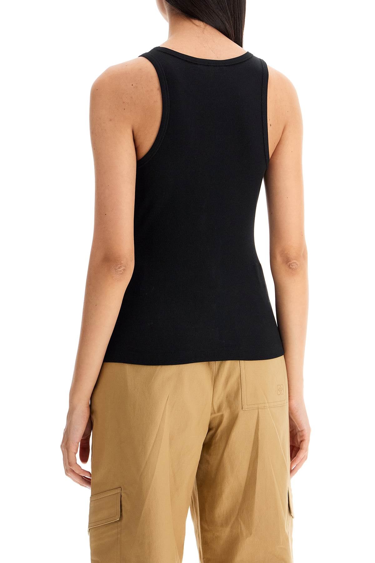 Ganni ribbed tank top with spaghetti - VivaceVenus