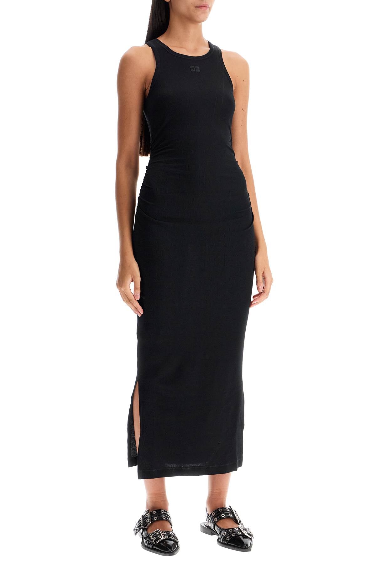 Ganni 'ribbed jersey midi dress with nine - VivaceVenus