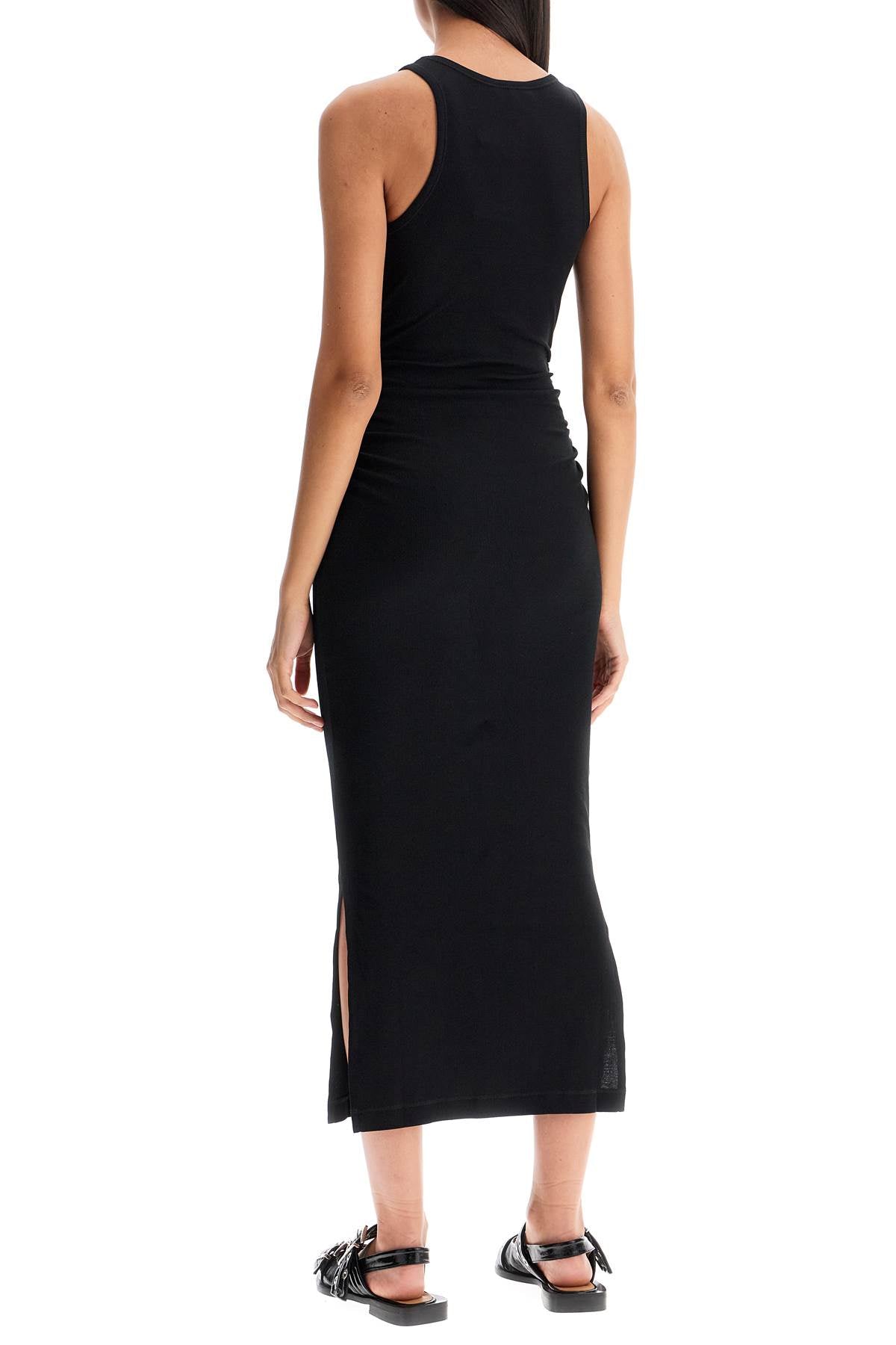 Ganni 'ribbed jersey midi dress with nine - VivaceVenus