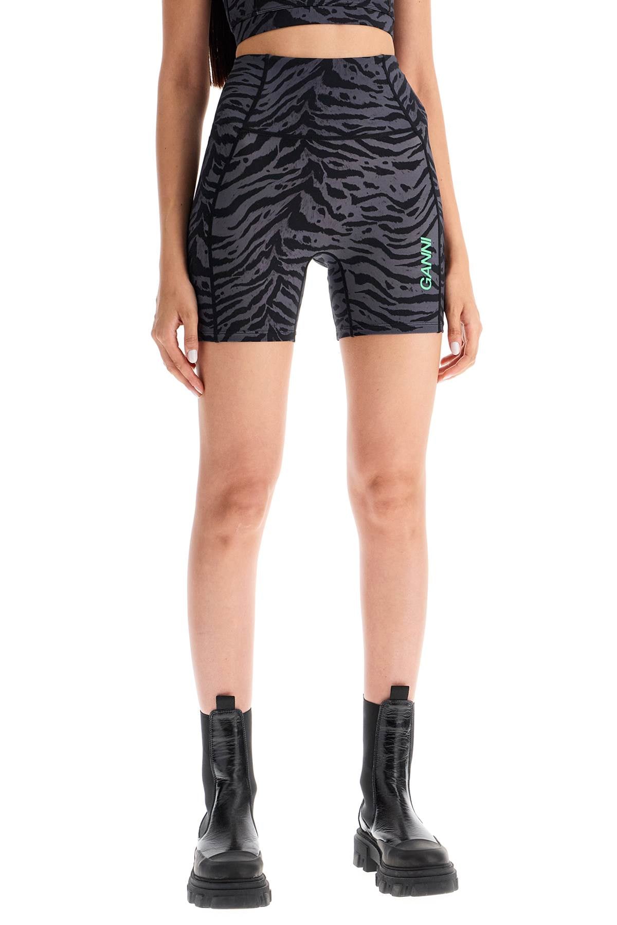 Ganni animal print sports shorts - VivaceVenus