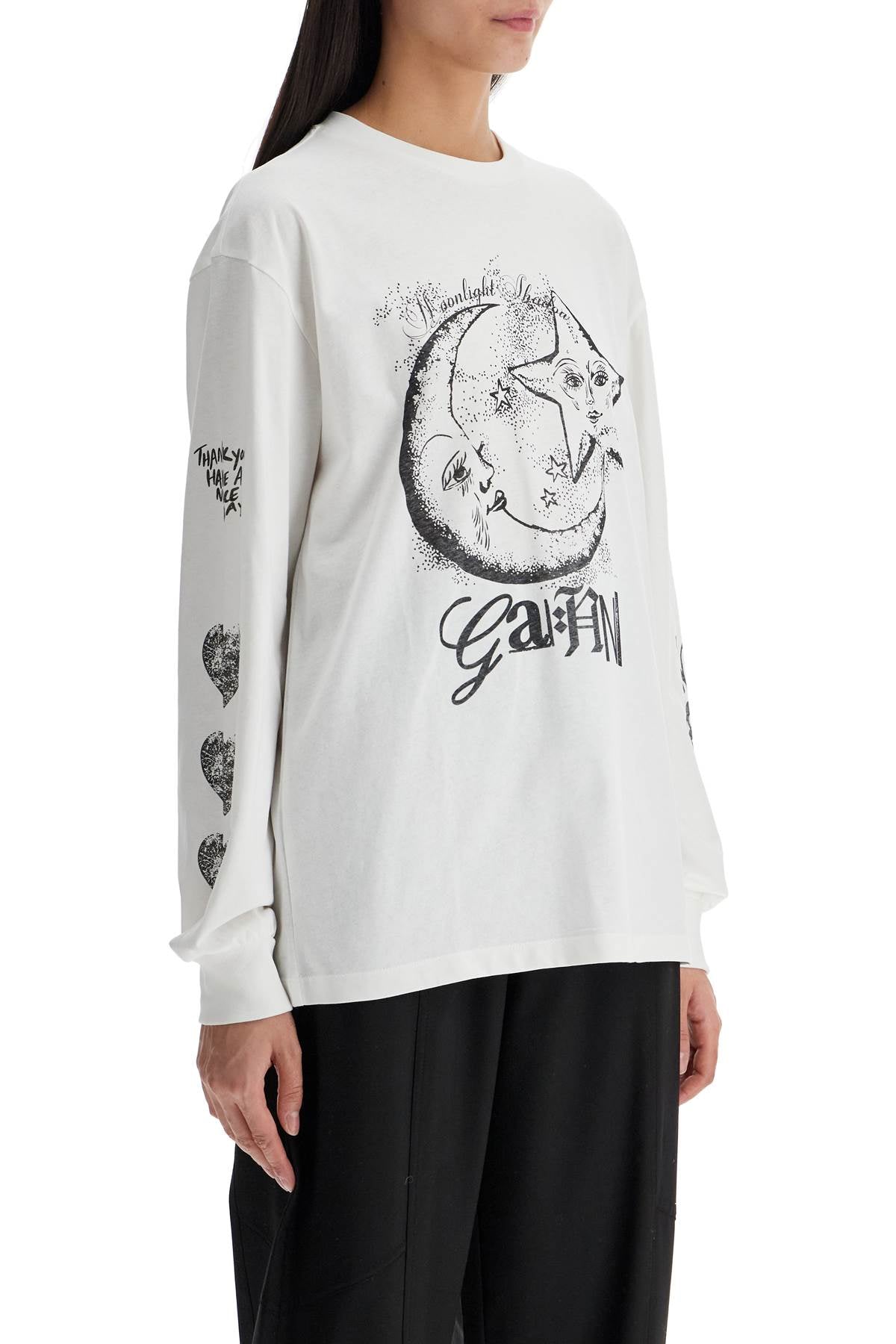 Ganni long-sleeved t-shirt with graphic print - VivaceVenus