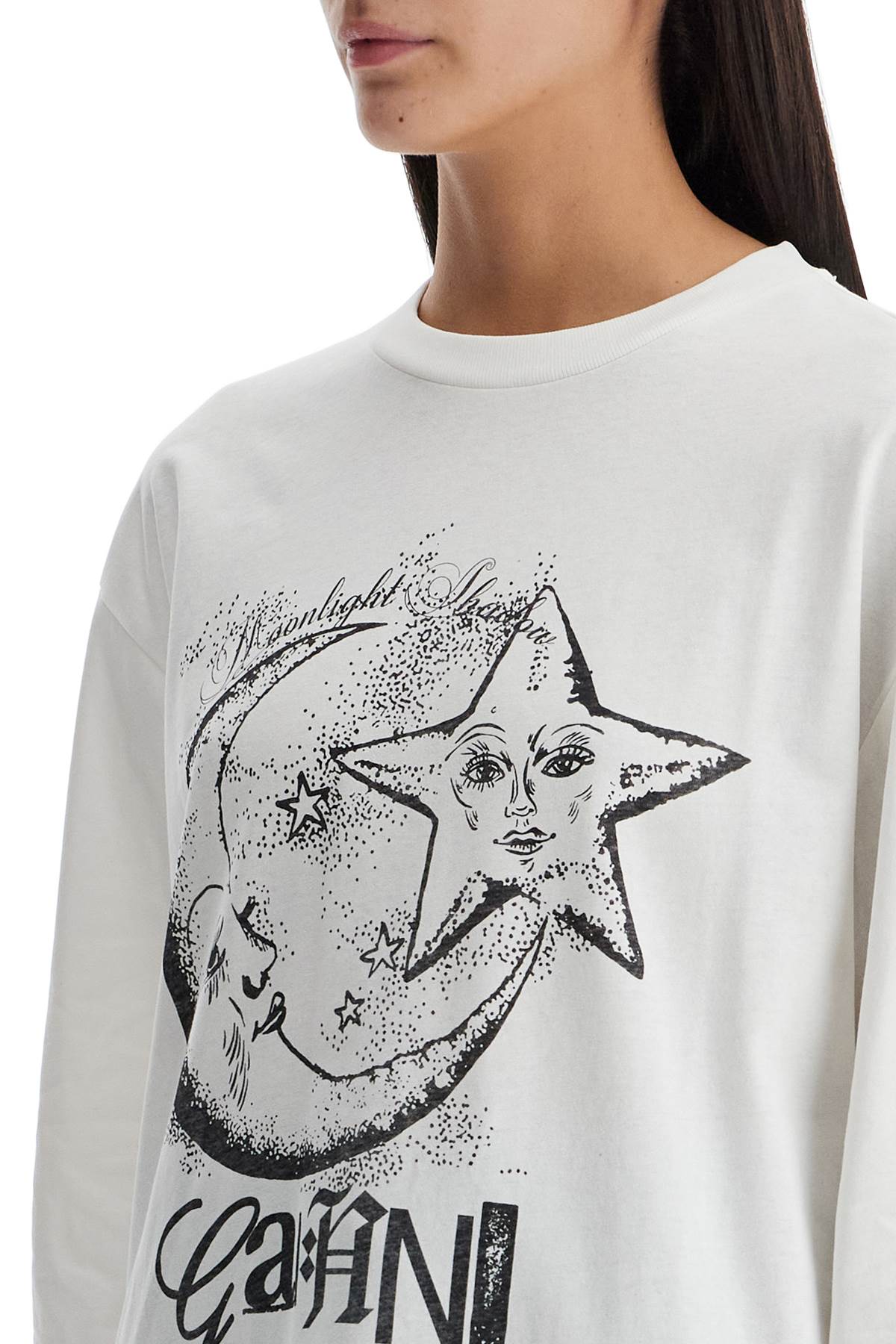 Ganni long-sleeved t-shirt with graphic print - VivaceVenus