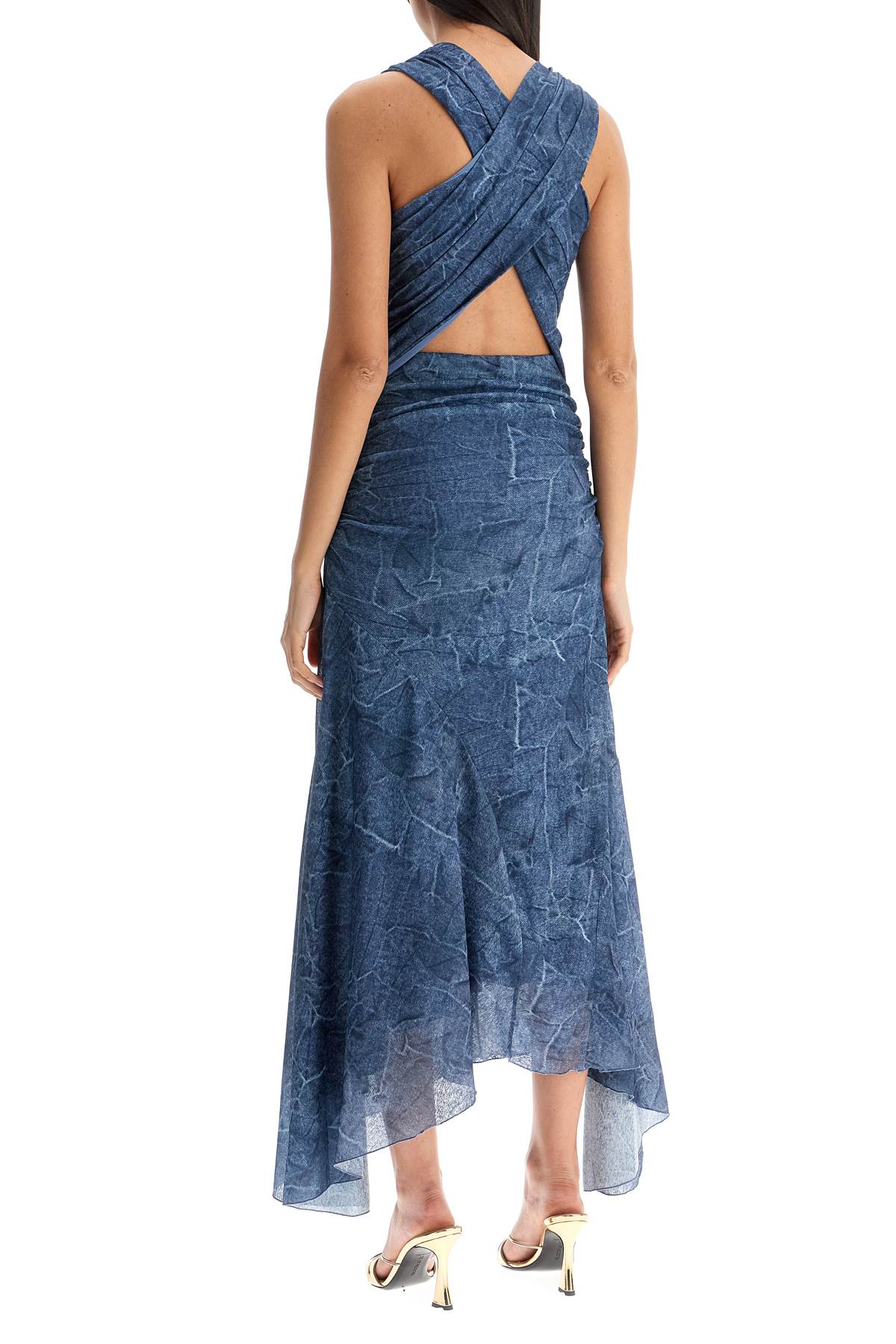 Ganni denim print mesh dress - VivaceVenus